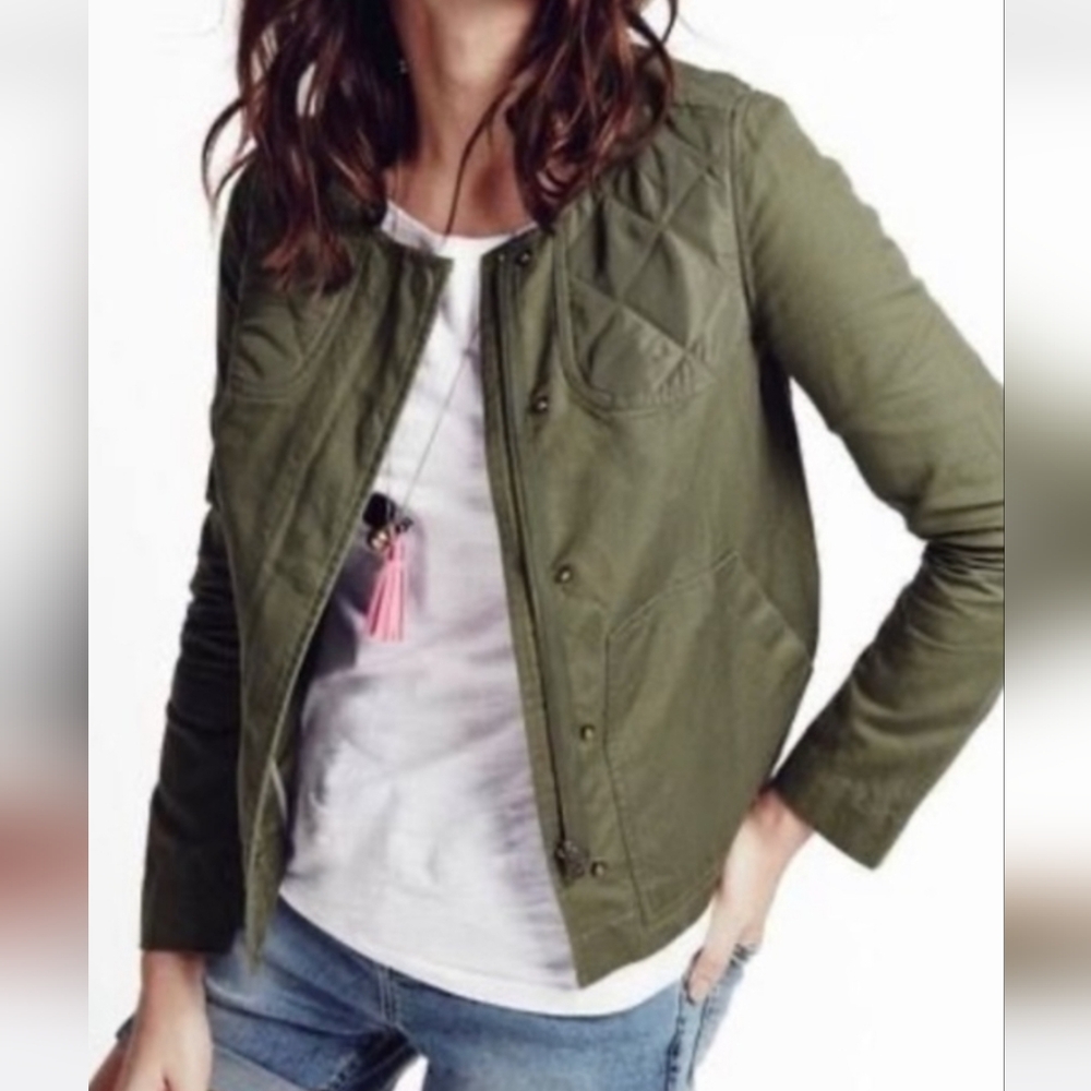 Boden Olive Quilted Utility Jacket